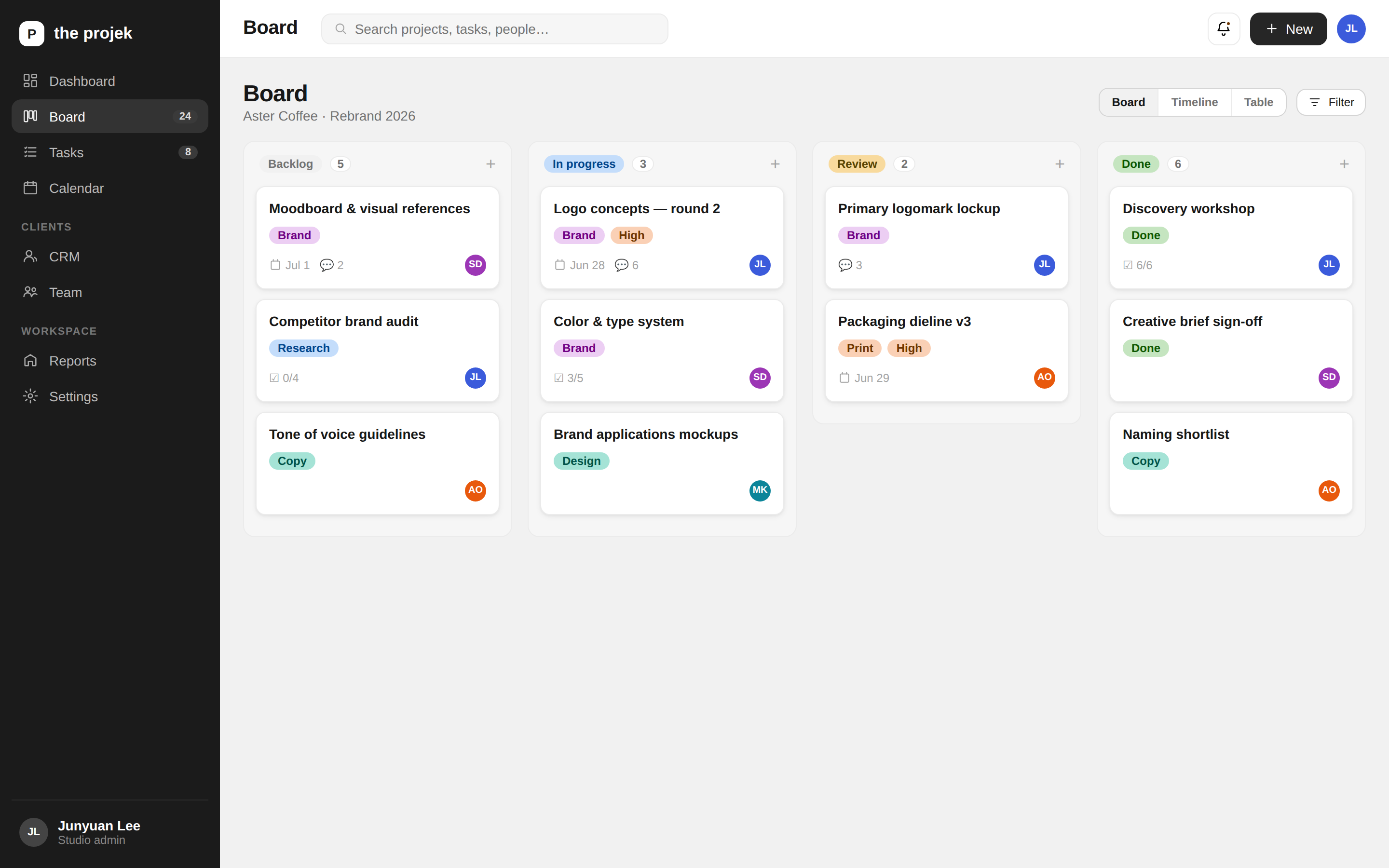 Kanban board preview