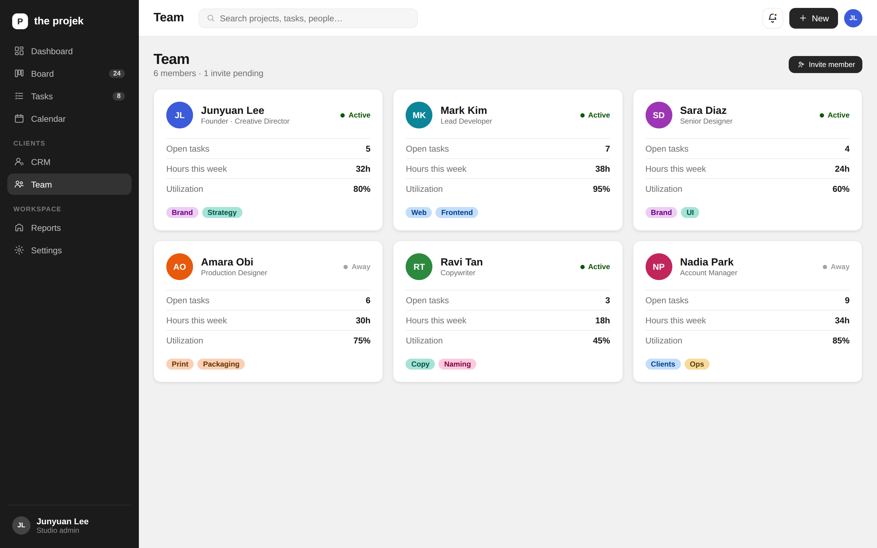 Team view preview